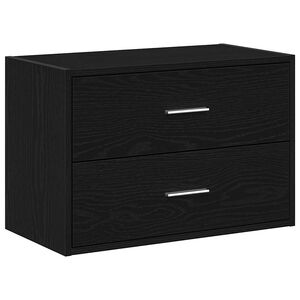 vidaXL kaappi 2 laatikolla musta tammi 60x31x40 cm tekninen puu