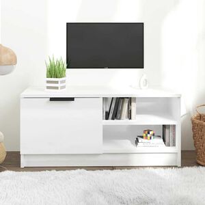 vidaXL TV-taso korkeakiilto valkoinen 80x35x36,5 cm tekninen puu