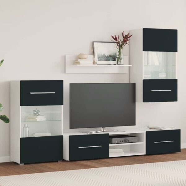 vidaXL 5-osaiset TV-yksik&ouml;t LED-valolla matt indigo suunniteltu puu