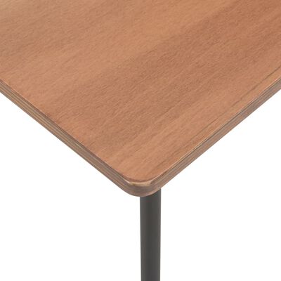 vidaXL Ruokapöytä ruskea 120x60x73 cm täysi vaneri teräs