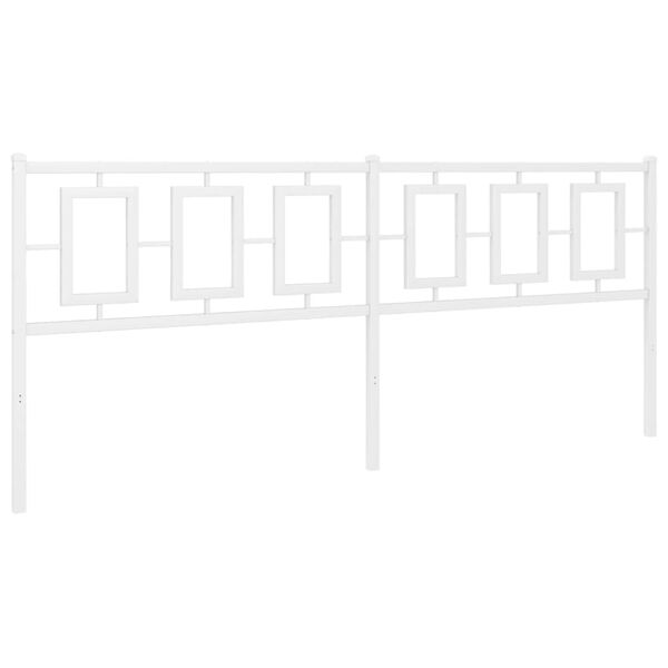 vidaXL Metallinen sängynpääty valkoinen 193 cm