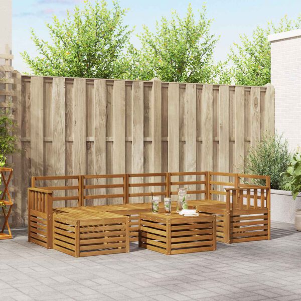 vidaXL Sohvasarjat Luonnollinen Tihe&auml; akasiapuu