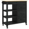 vidaXL Keittiövaunu Musta
