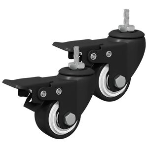 vidaXL Py&ouml;r&auml;t 2 pcs Musta M6 x 37 mm Rautaa ja nailonia