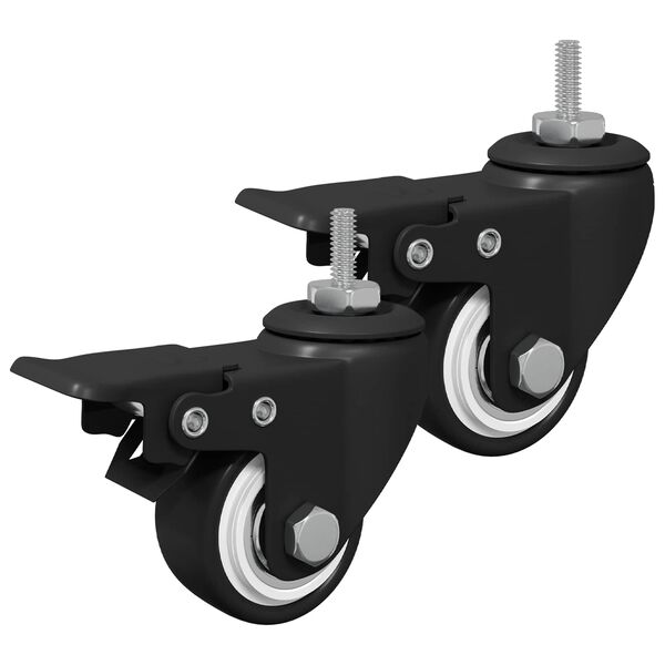 vidaXL Py&ouml;r&auml;t 2 pcs Musta M6 x 37 mm Rautaa ja nailonia