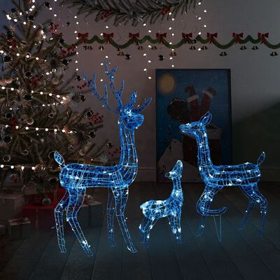 vidaXL Poroperhe joulukoriste akryyli 300 LED-valoa sininen