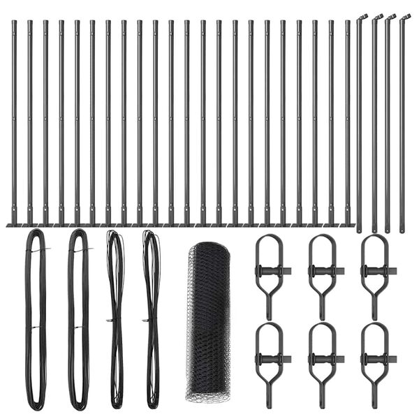 vidaXL Aitalatu Harmaa 50 x 0,8 m (25 mm verkko) Ter&auml;st&auml; ja PVC:t&auml;