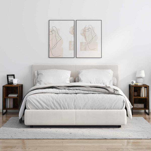 vidaXL Y&ouml;p&ouml;yt&auml; Savuharmaa Tammi 39.5 x 30 x 50 cm Tekninen puu