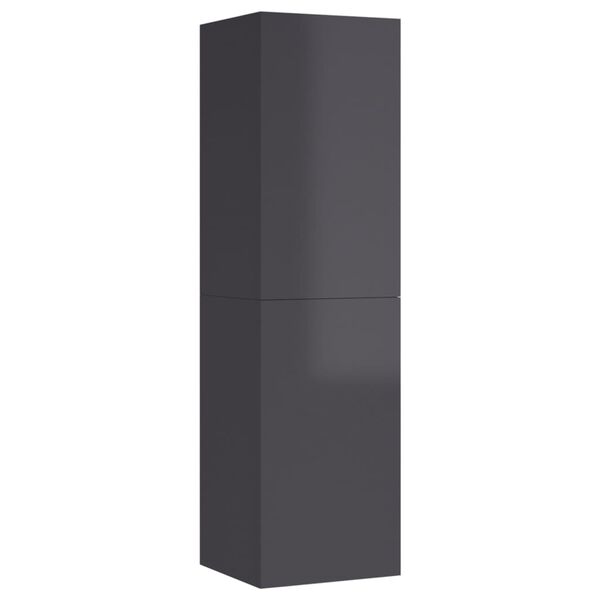 vidaXL TV-taso korkeakiilto harmaa 30,5x30x110 cm tekninen puu