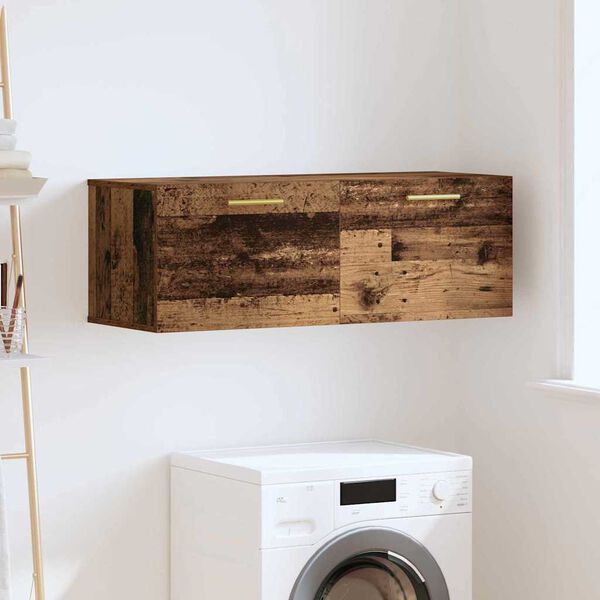 vidaXL Seinäkaappi Vanha puu 100 x 36.5 x 35 cm Tekninen puu