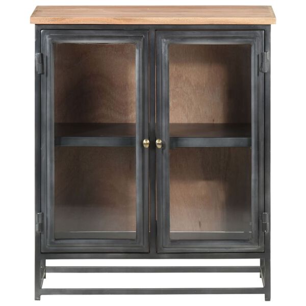 vidaXL Senkki harmaa 60x35x70 cm t&auml;ysi akaasiapuu ja ter&auml;s