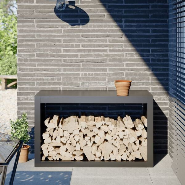 vidaXL Polttopuuteline antrasiitti 100x40x60 cm ter&auml;s