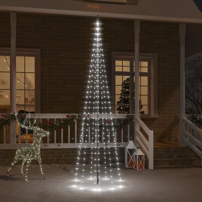vidaXL Joulukuusi piikillä 310 kylmän valkoista LED-valoa 300 cm