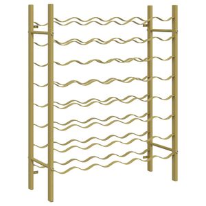 vidaXL Viinipulloteline 48 pullolle kultainen metalli