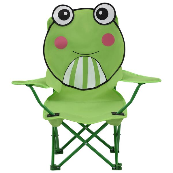 vidaXL Lasten puutarhatuolit 2 kpl vihreä kangas