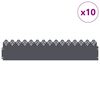vidaXL Nurmikonreunukset 10 pcs Antrasiitti 103 x 0,05 x 22 cm Teräs