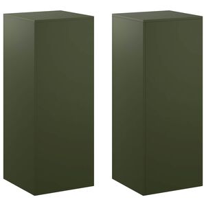 vidaXL Kasviteline 2 pcs Oliivinvihre&auml; 40 x 40 x 100 cm Ter&auml;s