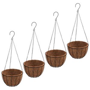 vidaXL Riippuvat kukkaruukut 4 kpl kookosvuori musta &Oslash; 30x52 cm ter&auml;s