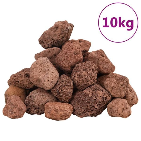 vidaXL Vulkaaniset kivet 10 kg punainen 3-5 cm