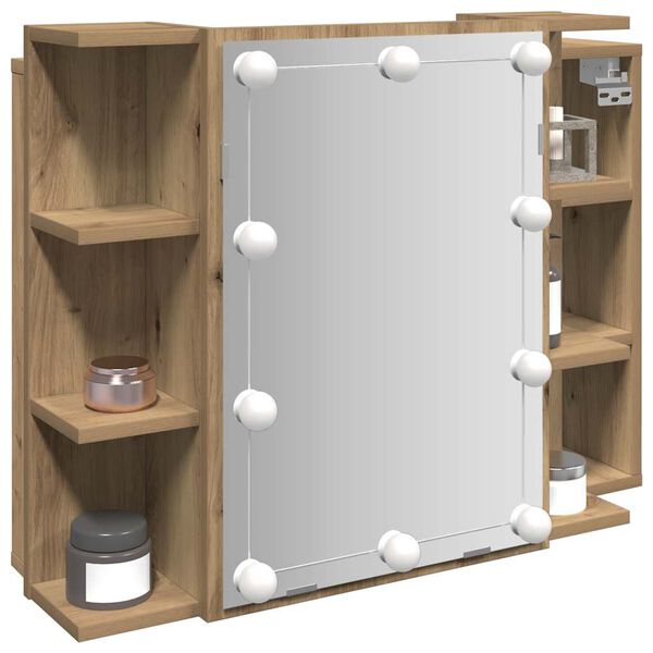 vidaXL peilikaappi LEDill&auml; Artisan Oak 70x16,5x60 cm
