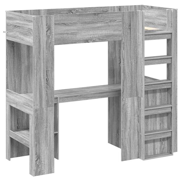 vidaXL Kerross&auml;ngyn runko ty&ouml;p&ouml;yd&auml;ll&auml; Harmaa Sonoma 2FT6 Small Single