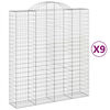vidaXL Kaarevat kivikorit 9 kpl 200x50x220/240 cm galvanoitu rauta
