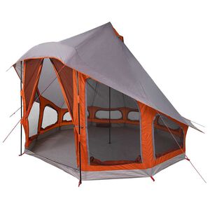 vidaXL Tipi-teltta Harmaa ja oranssi 404 x 370 x 270 cm taffeta