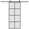 vidaXL Liukuovi asennustarvikkeilla musta 90x205 cm ESG lasi