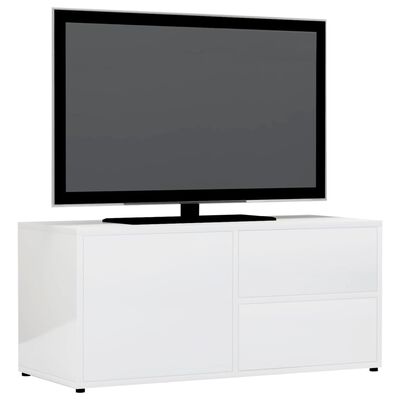 vidaXL TV-taso korkeakiilto valkoinen 80x34x36 cm lastulevy