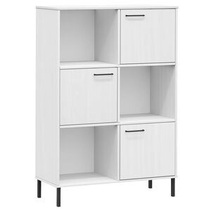 vidaXL Kirjakaappi metallijaloilla valk. 90x35x128,5 cm t&auml;yspuu OSLO