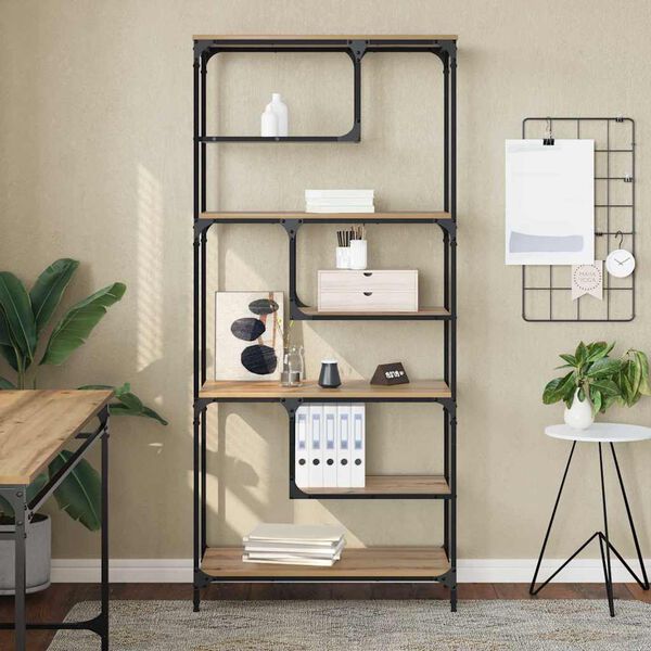 vidaXL Kirjahylly artesaani tammi 81 x 36 x 176 cm Tekninen puu