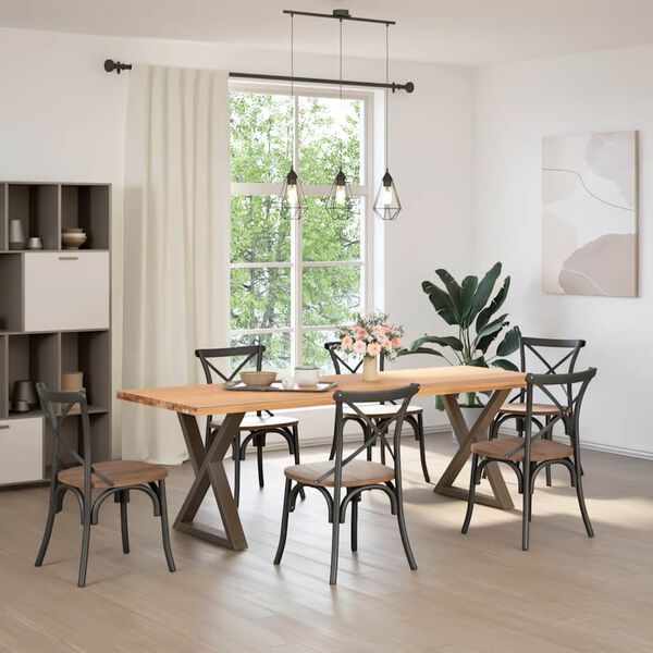 vidaXL Ruokap&ouml;yd&auml;n jalat 2 kpl Luonnonv&auml;rinen ter&auml;s 70x(72-73,3) cm Ter&auml;s