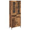 vidaXL Korkea kaappi 2 kpl Vanha puu 69,5 x 34 x 180 cm Tekninen puu
