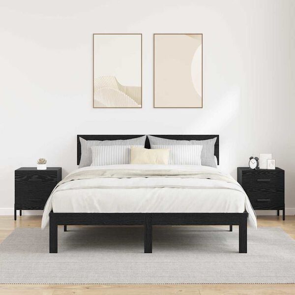 vidaXL Y&ouml;p&ouml;yt&auml;kaappi 2 pcs Musta tammi. 40 x 35 x 47,5 cm Tekninen puu