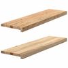 vidaXL Askelmat 2 kpl k&auml;sittelem&auml;t&ouml;n 90x30x2 cm t&auml;ysi tammi