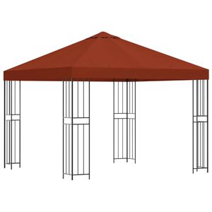 vidaXL Huvimaja 3 x 3 m Terrakotta Polyesteri ja ter&auml;s 190 gsm