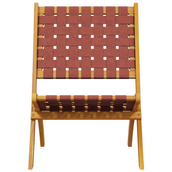 vidaXL Taitettavat puutarhatuolit 2 kpl ja p&ouml;yt&auml; punainen t&auml;ysi puu