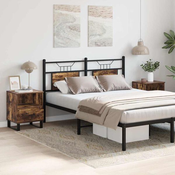 vidaXL Yöpöydät 2 kpl savutammi 40x35x50 cm tekninen puu