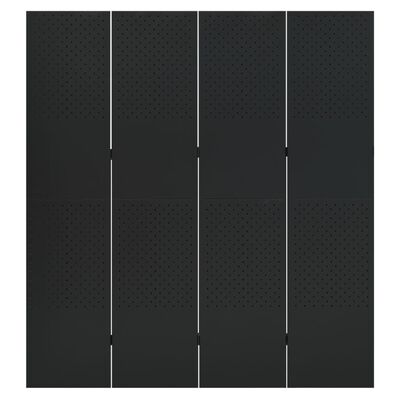 vidaXL 4-paneelinen tilanjakaja 160x180 cm musta teräs