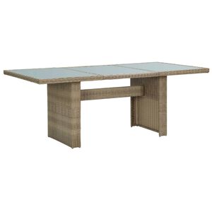 vidaXL Puutarhan ruokap&ouml;yt&auml; ruskea 200x100x74 cm lasi ja polyrottinki