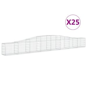 vidaXL Kaarevat kivikorit 25 kpl 400x30x40/60 cm galvanoitu rauta