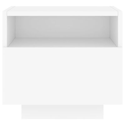 vidaXL Yöpöytä LED-valoilla 2 kpl valkoinen 40x39x37 cm