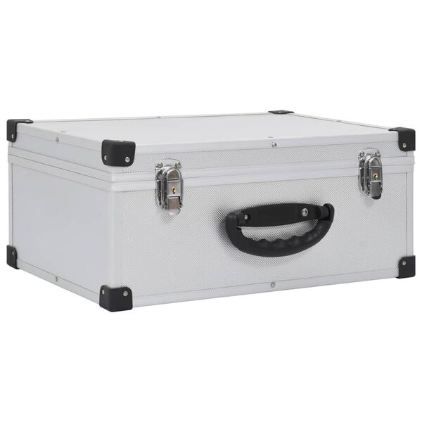 vidaXL CD-kotelo 60 CD-levylle alumiini ABS hopea