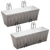 vidaXL Parvekkeen korotetut kukkalaatikot 2 x 50cm polyrottinki harmaa
