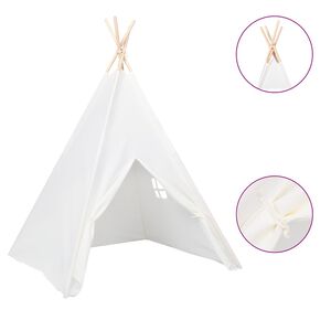 vidaXL Lasten tiipiiteltta + laukku peachskin valkoinen 120x120x150cm