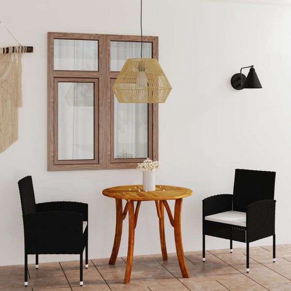 vidaXL 3-osainen Ulkoruokailuryhm&auml; musta