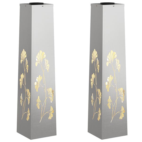 vidaXL Aurinko LED-polkuvalo 2 pcs Ruostumaton ter&auml;s Ruostumaton ter&auml;s