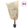 vidaXL Kasvien fleecepeite kiristysnaruilla 4 kpl 70 g/m&sup2; 0,8x1 m