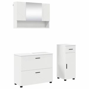 vidaXL Kylpyhuonekalustesetti laatikon kanssa hyllyll&auml; 3 pcs Valkoinen