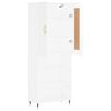 vidaXL Kaappi korkeakiilto valkoinen 69,5x34x180 cm tekninen puu
